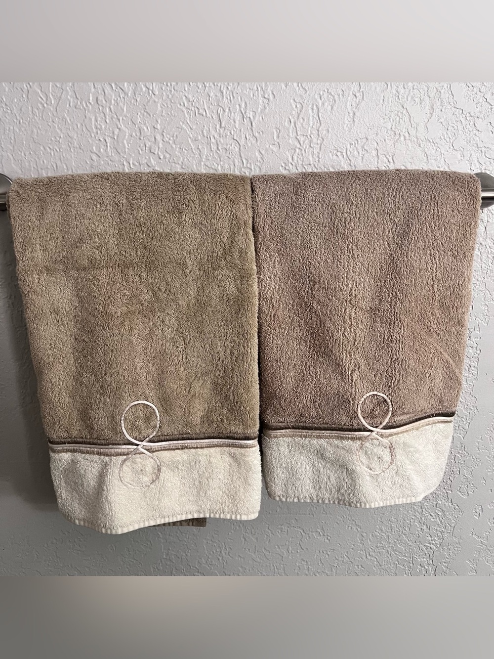 Vintage Fieldcrest Royal Velvet Bath Towels Set Taupe Cream USA